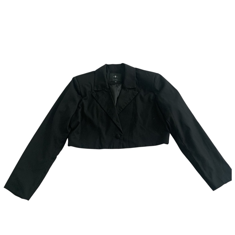 7 For All Mankind Cropped Black Blazer Jacket